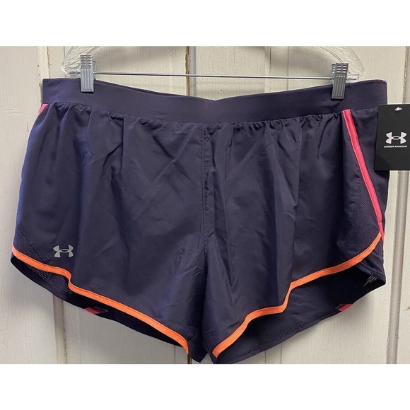NWT Under Armour Fly By 2.0 Athletic Shorts Bright Purple Size XXL - Picture 1 of 5